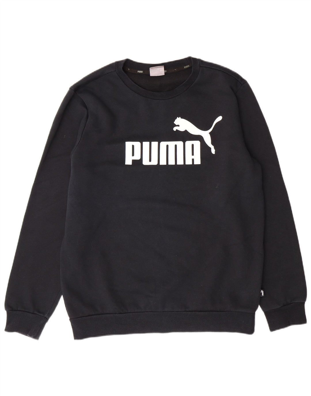 PUMA Mens Graphic Moletom Jumper Médio Algodão Preto