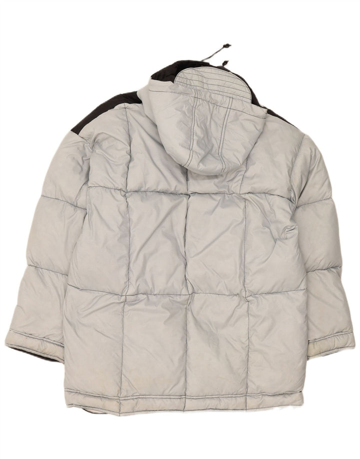 Jaqueta de esqui masculina vintage com capuz solto EU 48 poliamida cinza médio