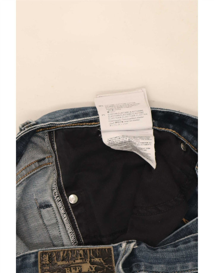 Replay Jeans Slim Masculino W32 L32 Azul Algodão