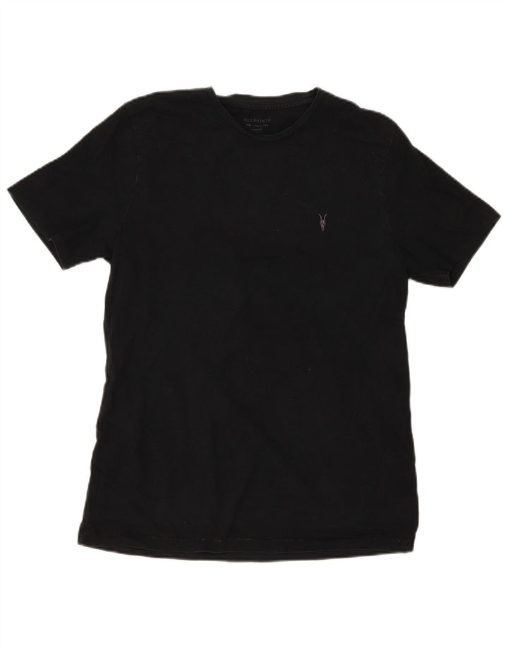 Camiseta masculina All Saints Regular Fit Top Grande Algodão Preto