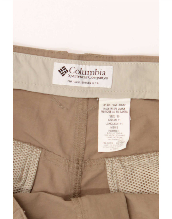 Columbia Mens Cargo Shorts W36 Grande Marrom Nylon