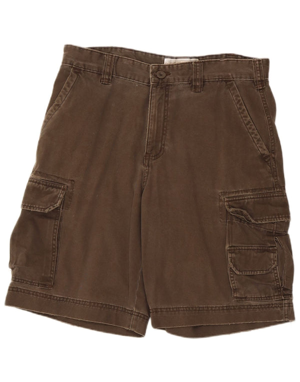 Merona Mens Cargo Shorts W32 Algodão Marrom Médio