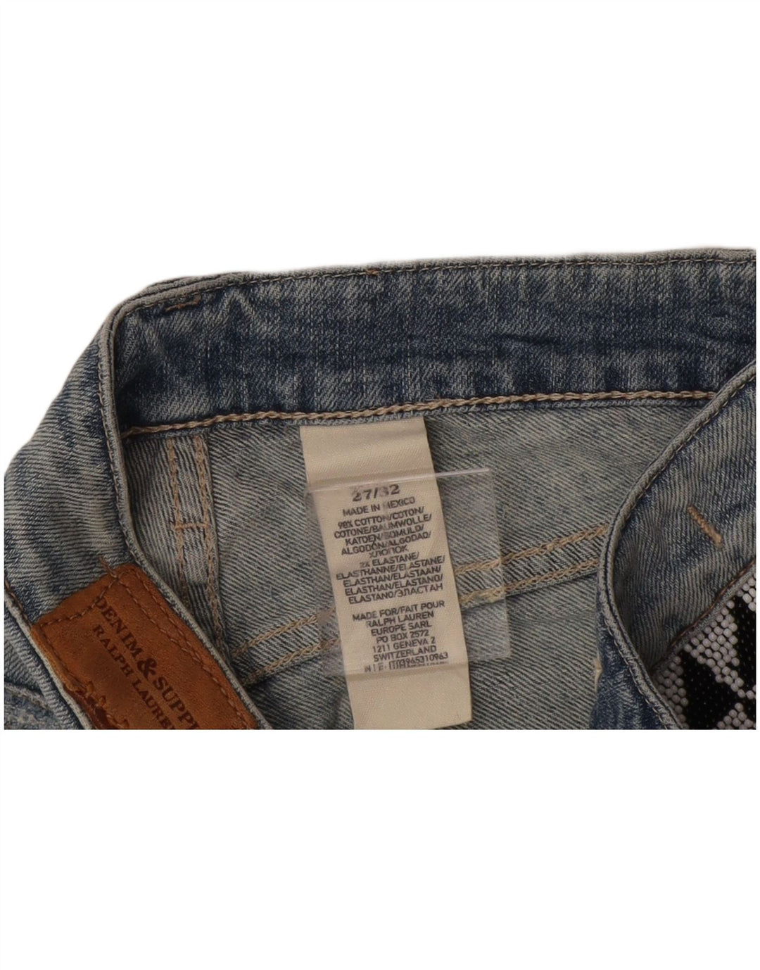 Jeans slim feminino RALPH LAUREN W27 L28 algodão azul