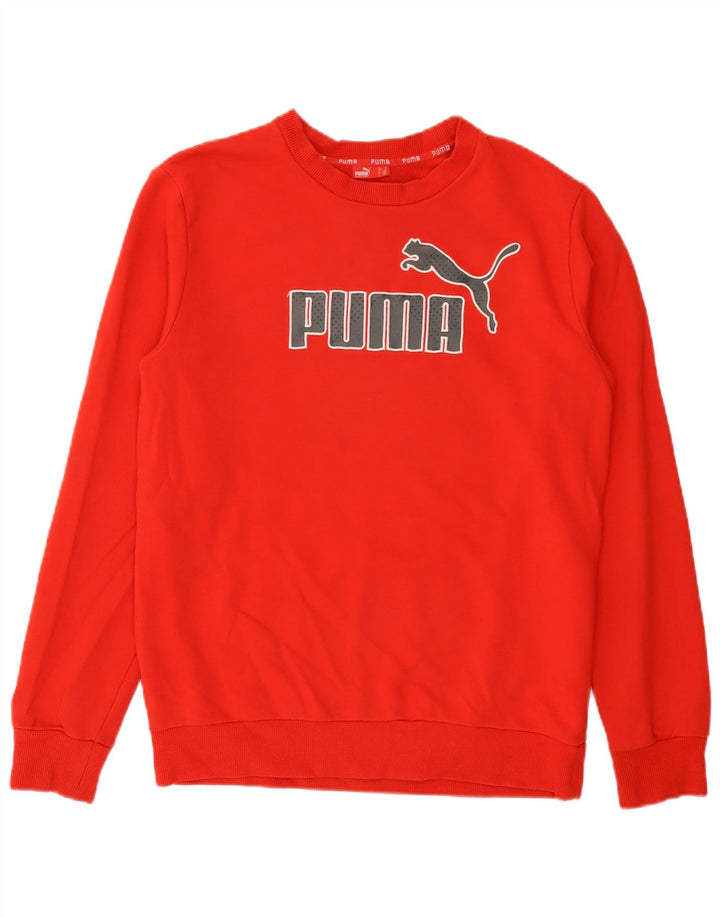 Puma Mens Graphic Moletom Jumper Médio Algodão Vermelho