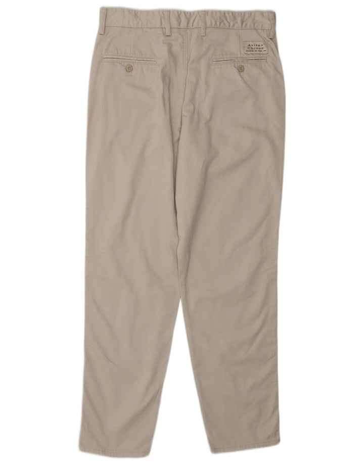 Calça Chino Masculina Slim Avirex W32 L30 Algodão Bege