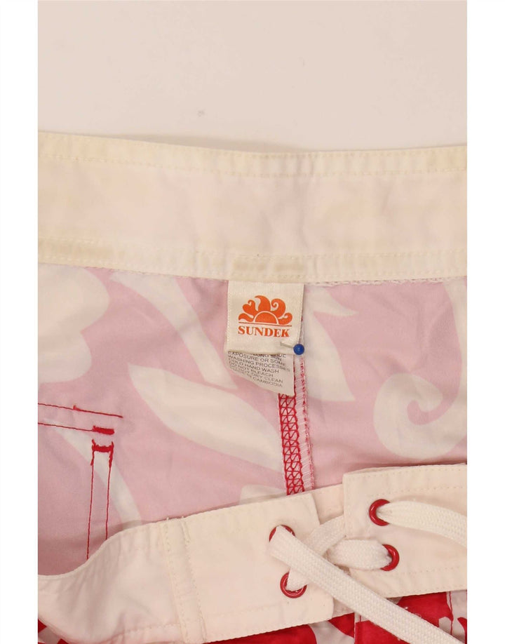Shorts de natação masculino Sundek grande poliéster floral vermelho