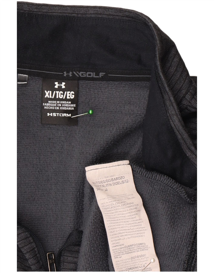 Under Armour Masculino Storm-Fit Zip Neck Pulôver Treino Top XL Cinza Listrado