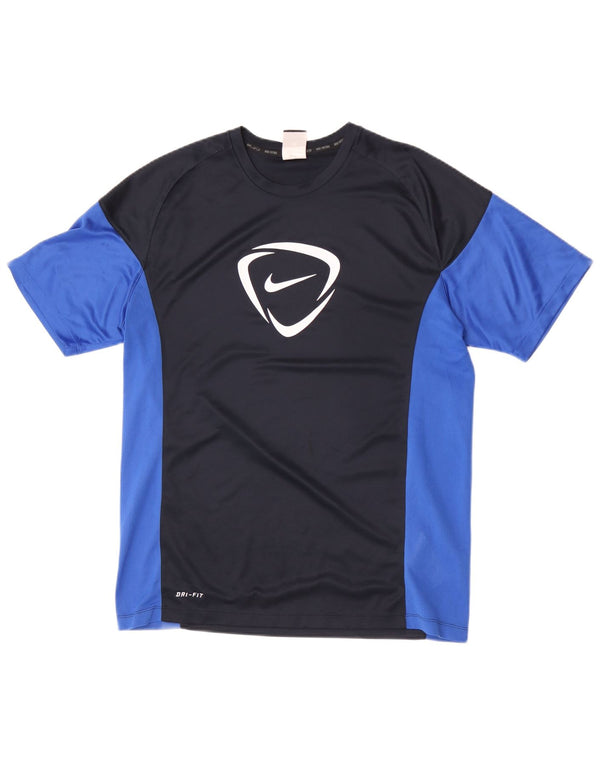 Camiseta Nike Masculina Dri Fit Graphic Top Grande Azul Marinho Colourblock Poliéster