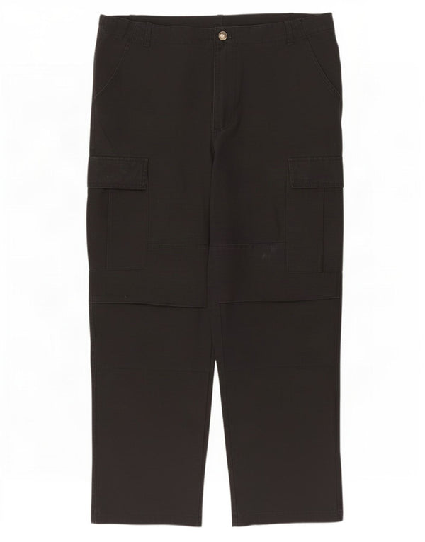 Carhartt Mens Straight Cargo Calças XL W38 L28 Algodão Preto