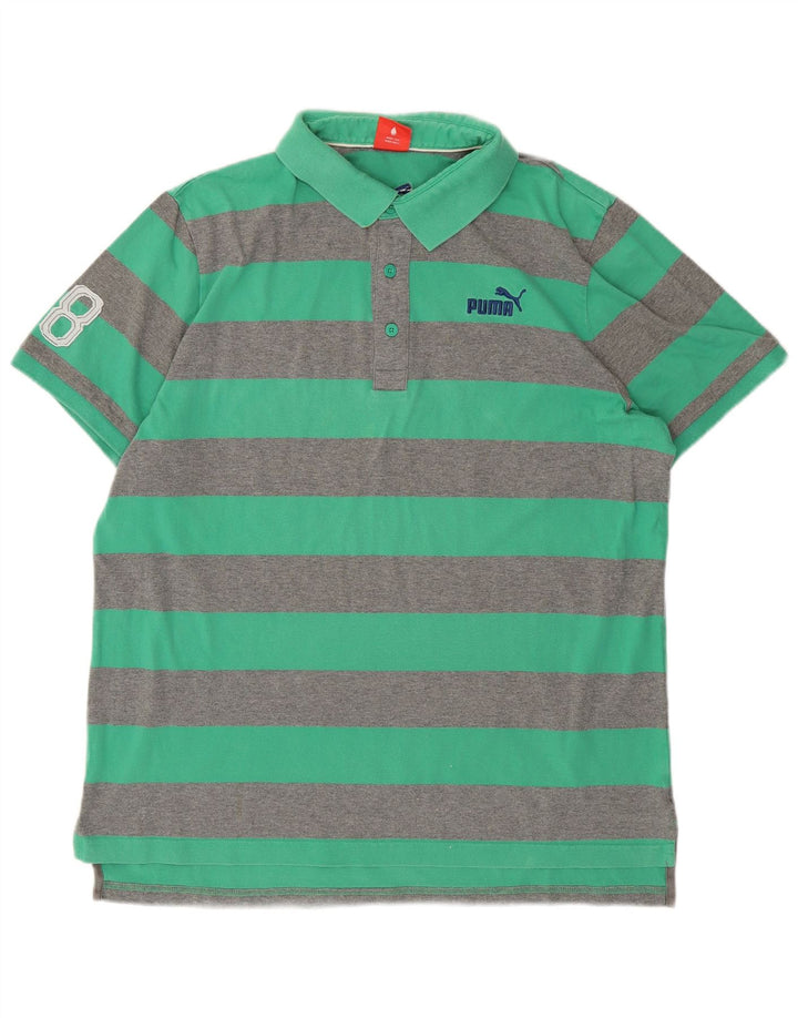 Camisa polo masculina PUMA 2XL listrada verde