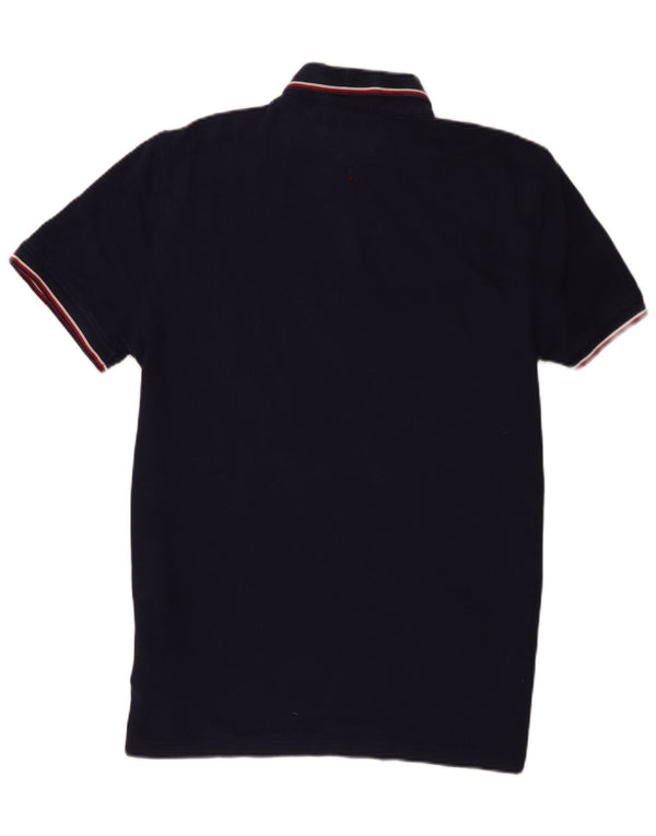 Camisa polo masculina Tommy Hilfiger grande algodão azul marinho