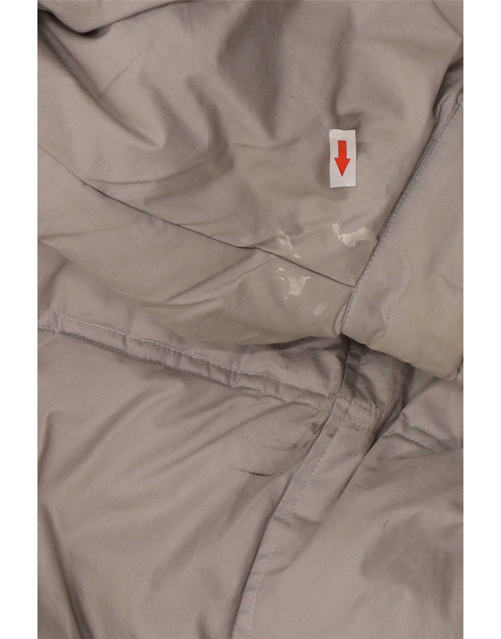 Jaqueta acolchoada masculina vintage UK 44 2XL algodão cinza