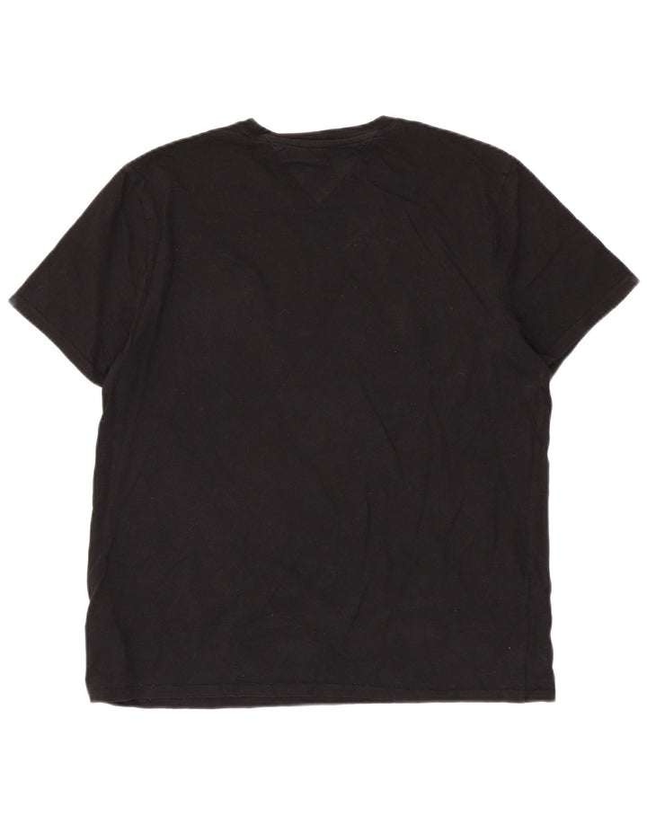 Tommy Hilfiger Camiseta masculina grande de algodão preto