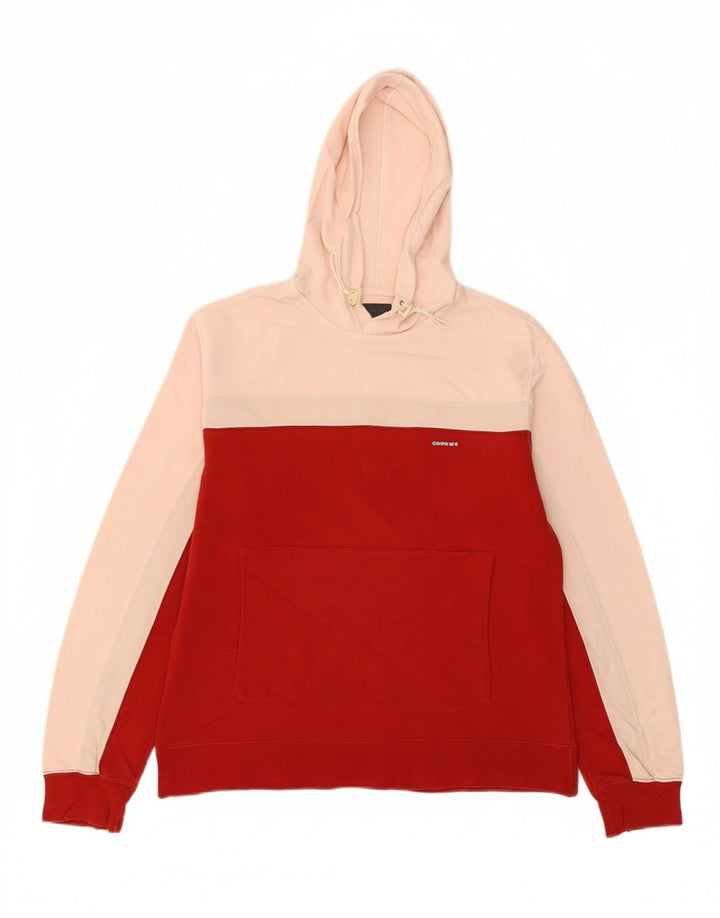 ENERGIE Womens Hoodie Jumper UK 16 Large Pink Colourblock Vintage Energie and Second-Hand Energie from Messina Hembry 