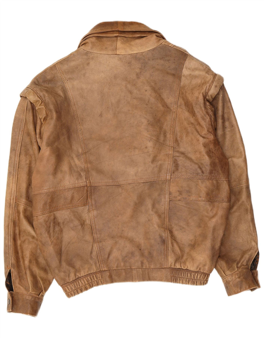 Jaqueta de couro masculina vintage UK 40 grande bege