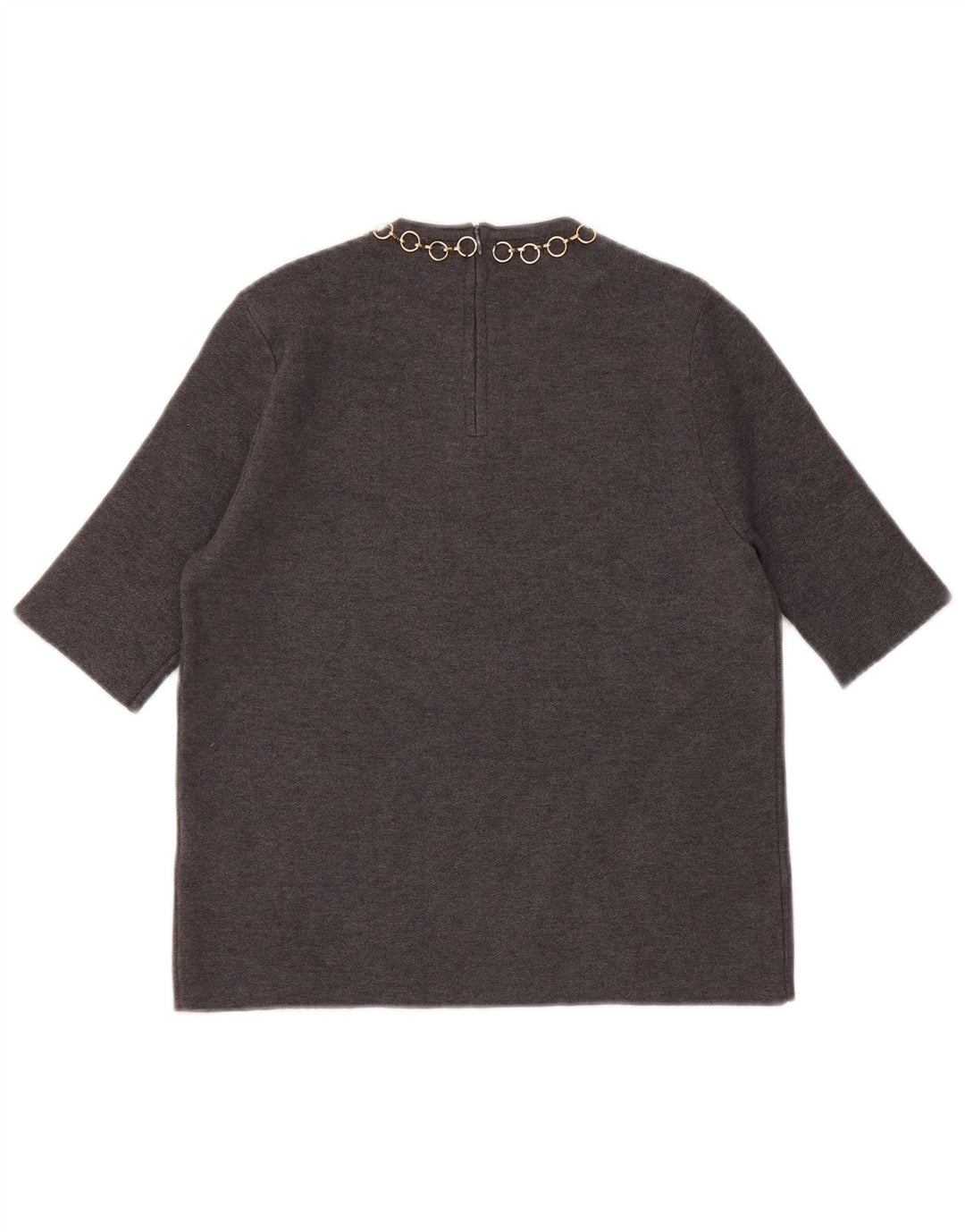 Blusa feminina Zara Top UK 10 pequena viscose cinza