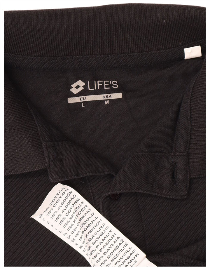 Camisa polo masculina Lotto grande algodão preto