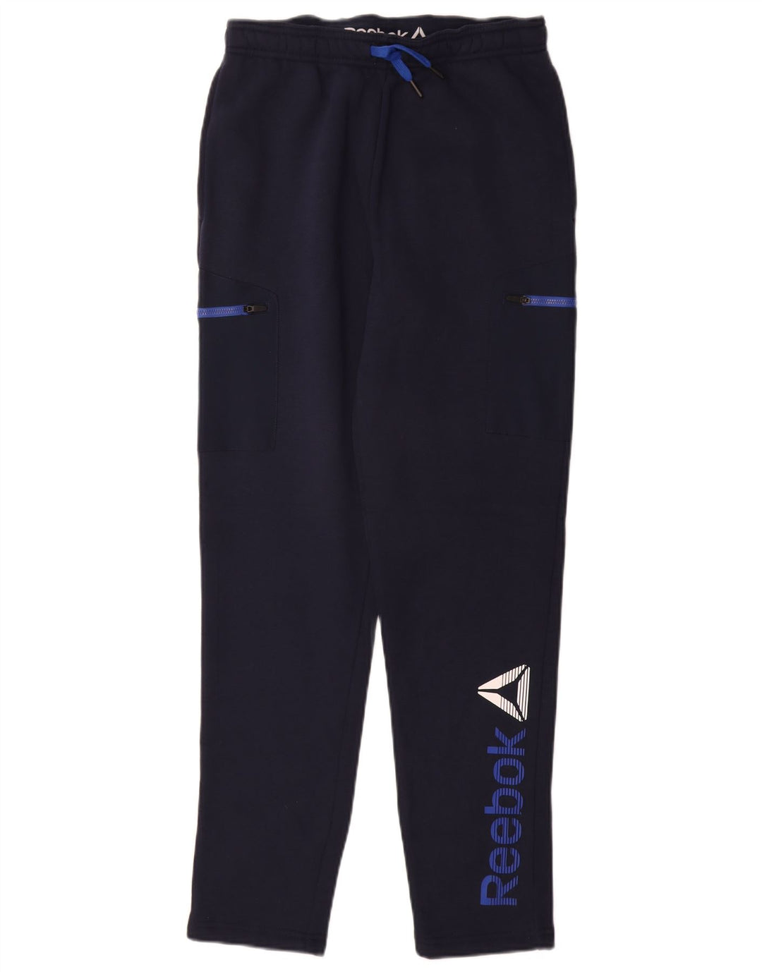 Calça de treino gráfico REEBOK para meninos 15-16 anos 2XL algodão azul marinho
