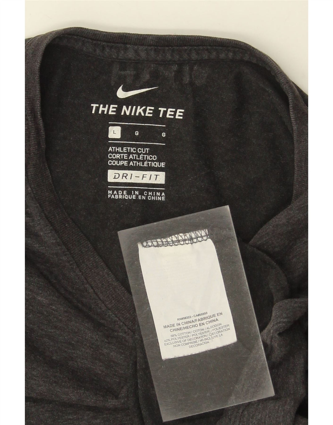 Camiseta masculina NIKE com corte atlético grande algodão cinza