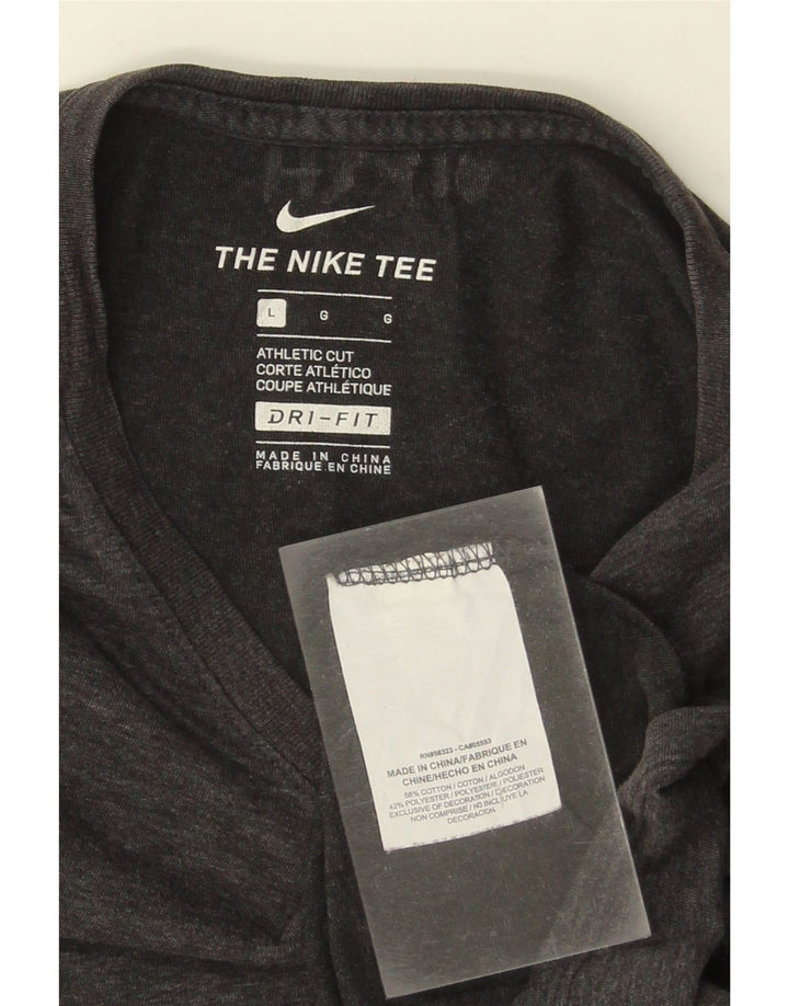 Camiseta masculina NIKE com corte atlético grande algodão cinza