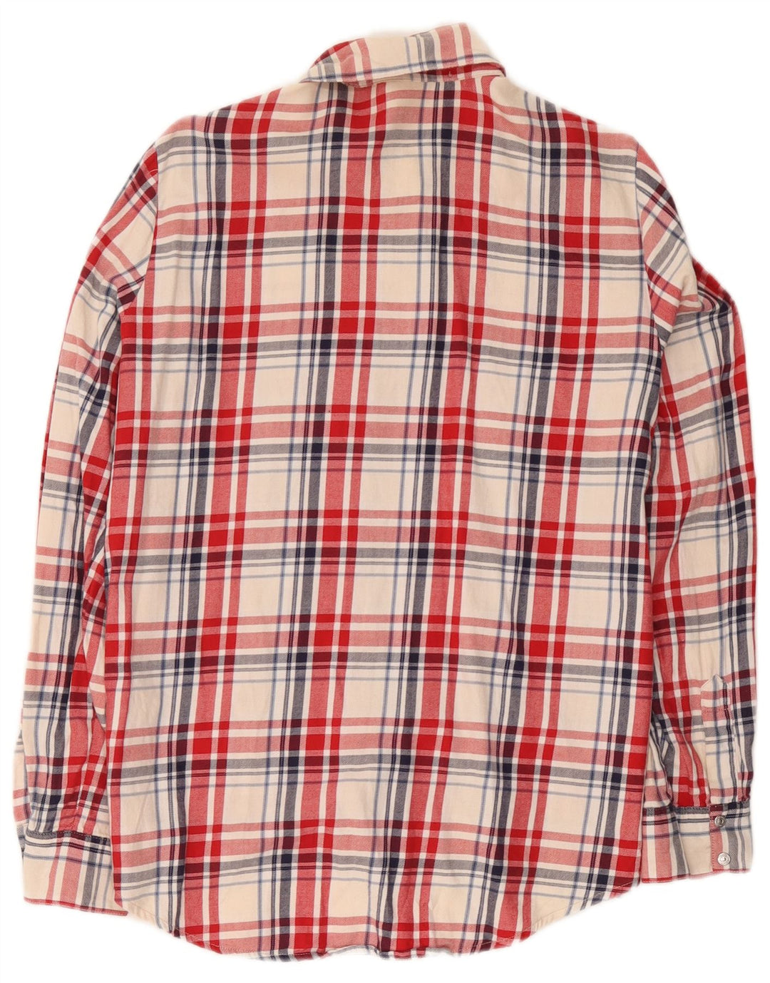 Camisa feminina de flanela Zara Reino Unido 14 algodão xadrez vermelho médio