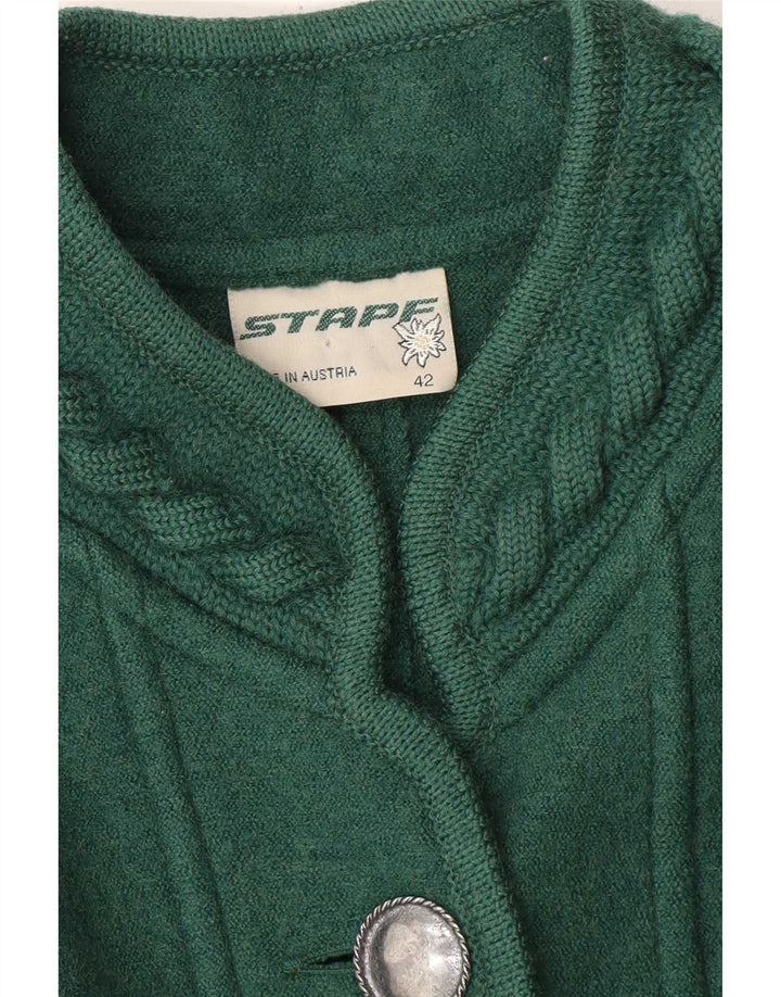 Sobretudo feminino Stapf gráfico EU 42 grande verde floral nova lã