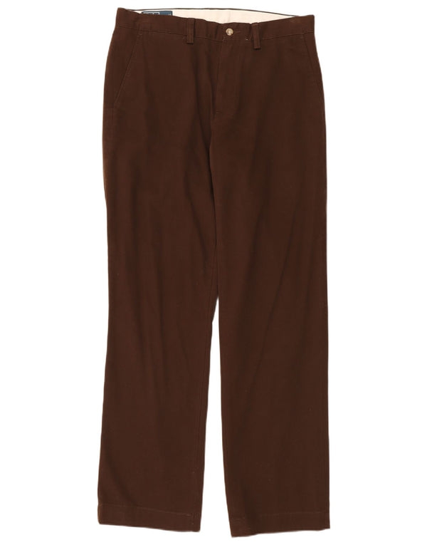 Polo Ralph Lauren Calça Chino Masculina Reta W32 L32 Algodão Marrom