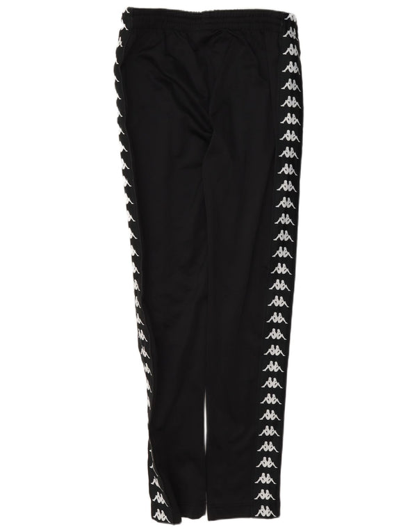 Kappa Mens Graphic Calças de treino pequeno poliéster preto