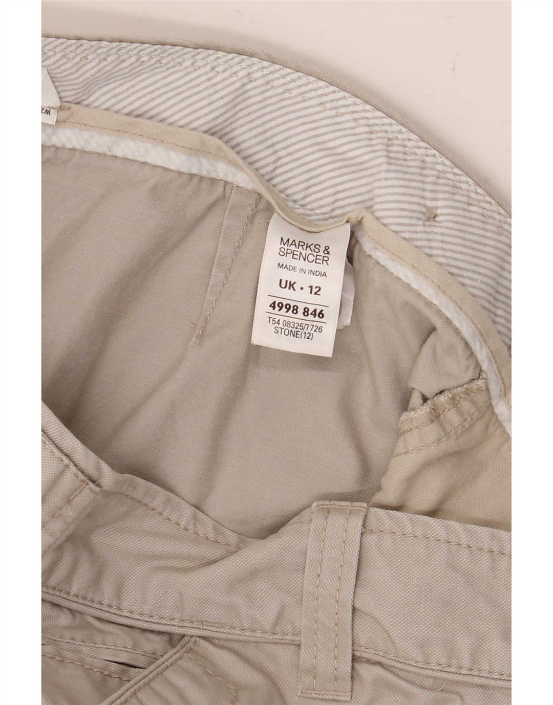 Saia lápis feminina Marks & Spencer UK 12 médio W32 algodão bege