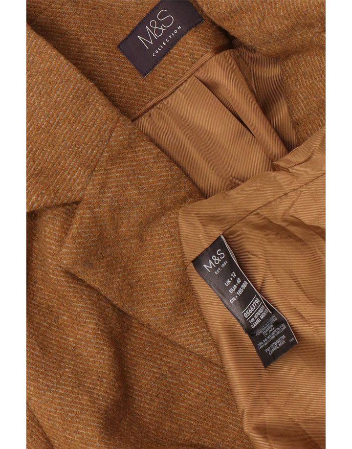 Sobretudo feminino Marks & Spencer UK 12 poliéster bege médio