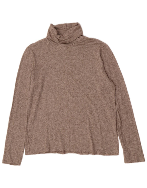 Zara Blusa feminina com gola redonda Top UK 18 XL Marrom