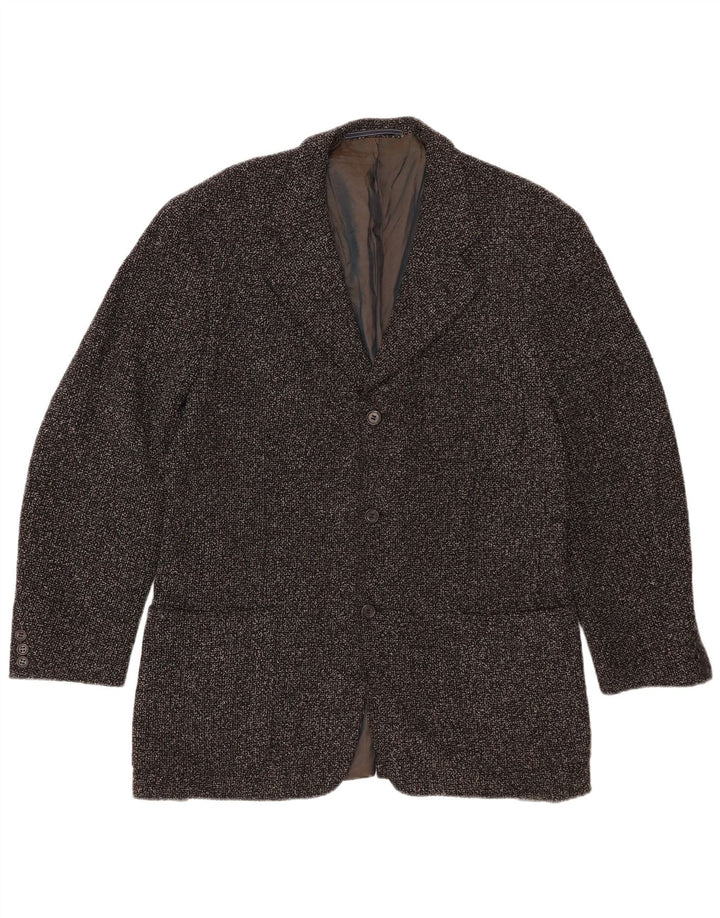Jaqueta masculina TRUSSARDI Milano Longline Blazer IT 48 cinza médio manchado