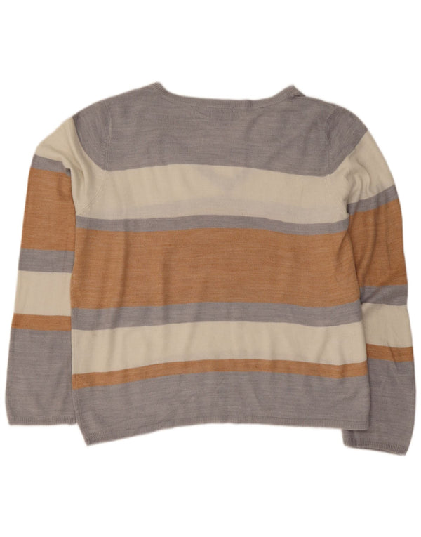 Suéter feminino Marks & Spencer com decote em V Reino Unido 12 médio multicolorido