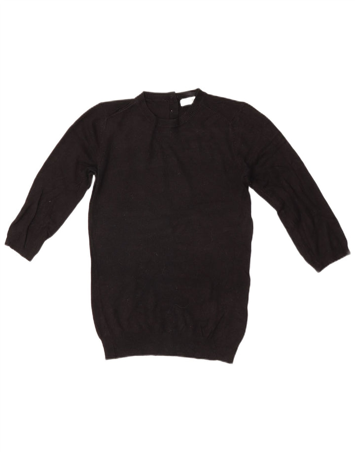Zara Suéter feminino com gola redonda e gola redonda, preto pequeno