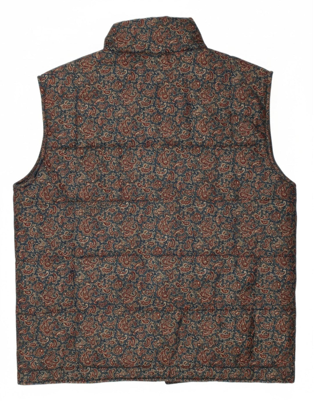 Colete acolchoado feminino VINTAGE UK 18 XL azul paisley