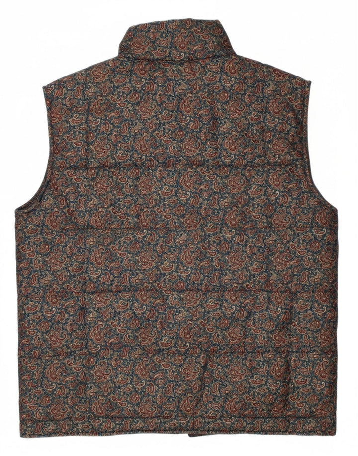 Colete acolchoado feminino VINTAGE UK 18 XL azul paisley