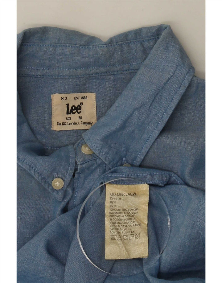 Camisa masculina Lee algodão azul médio