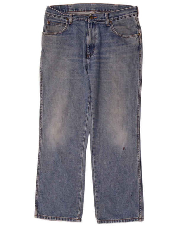 Wrangler Mens Regular Fit Jeans Reta W34 L30 Azul Algodão