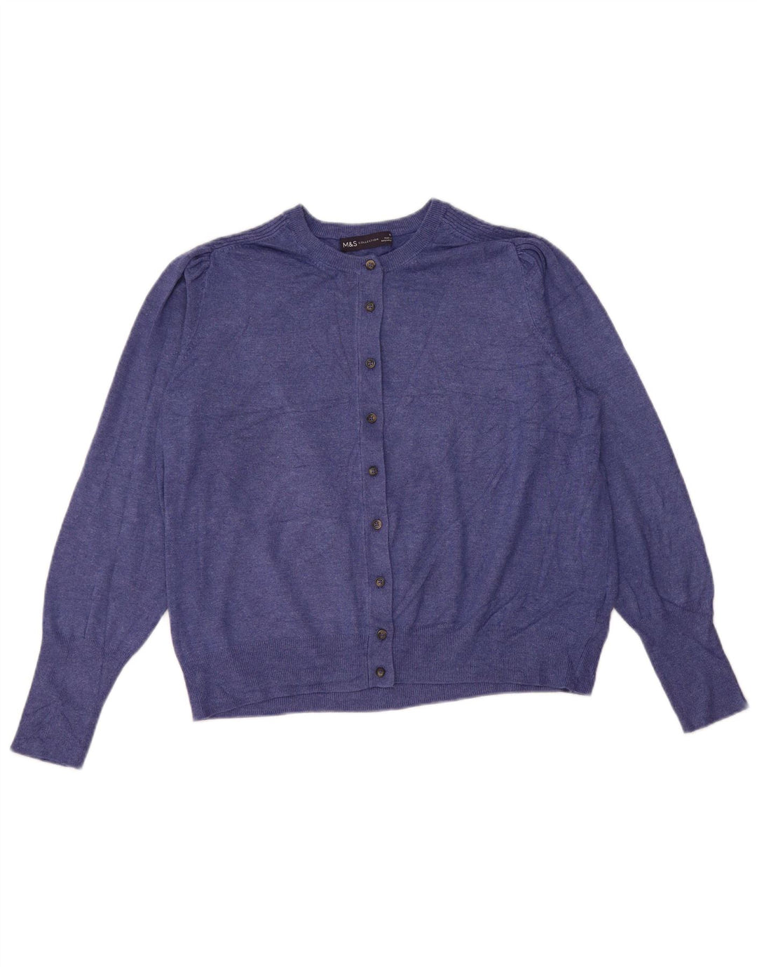 Suéter cardigã feminino Marks & Spencer UK 16 grande viscose azul