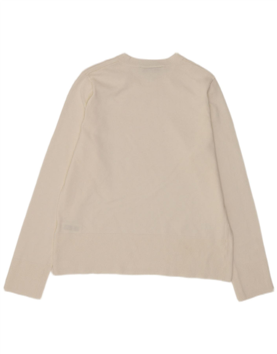 Suéter feminino Zara com gola redonda, Reino Unido 10, pequeno, viscose branca