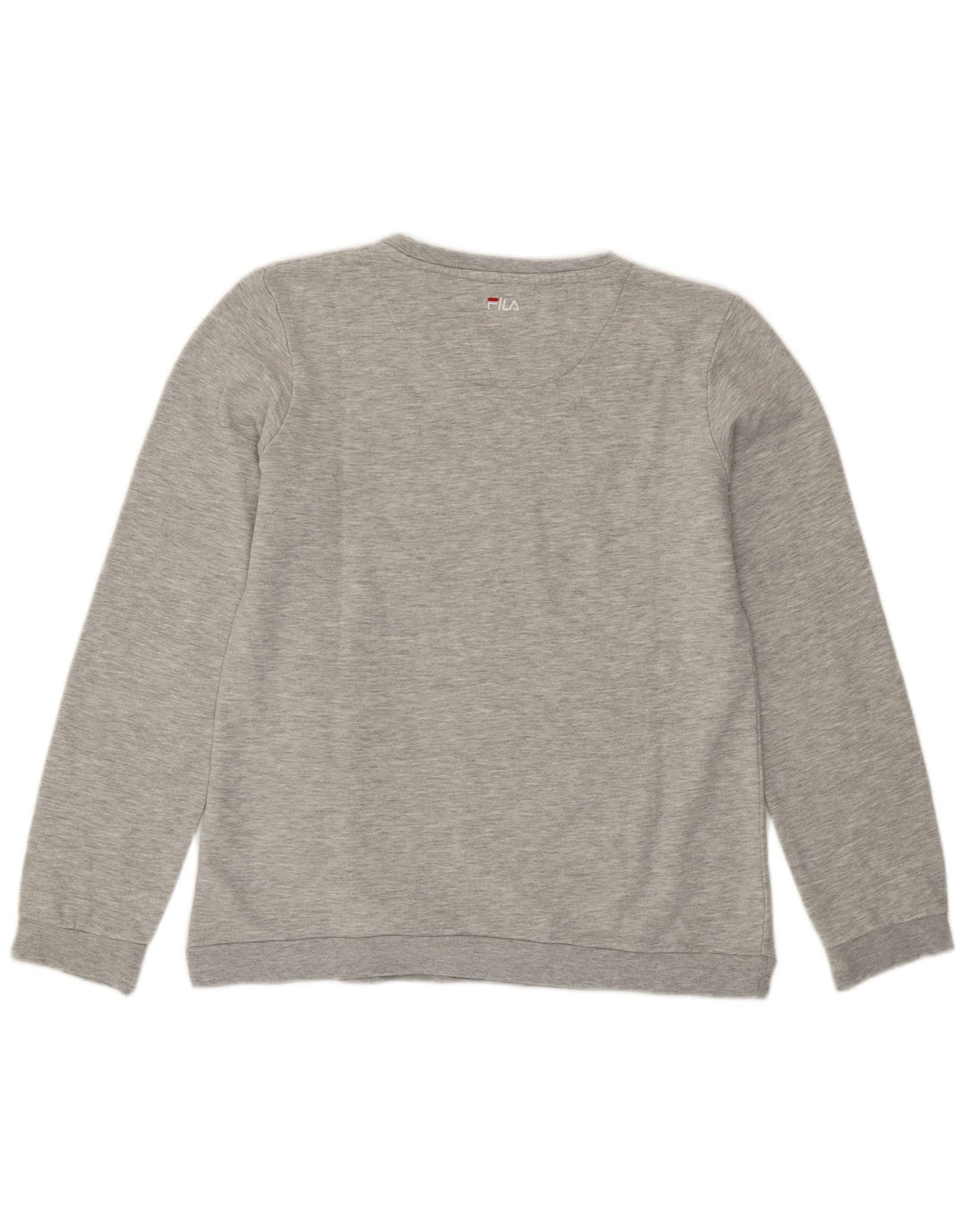 Fila moletom gráfico feminino jumper UK 16 grande algodão cinza