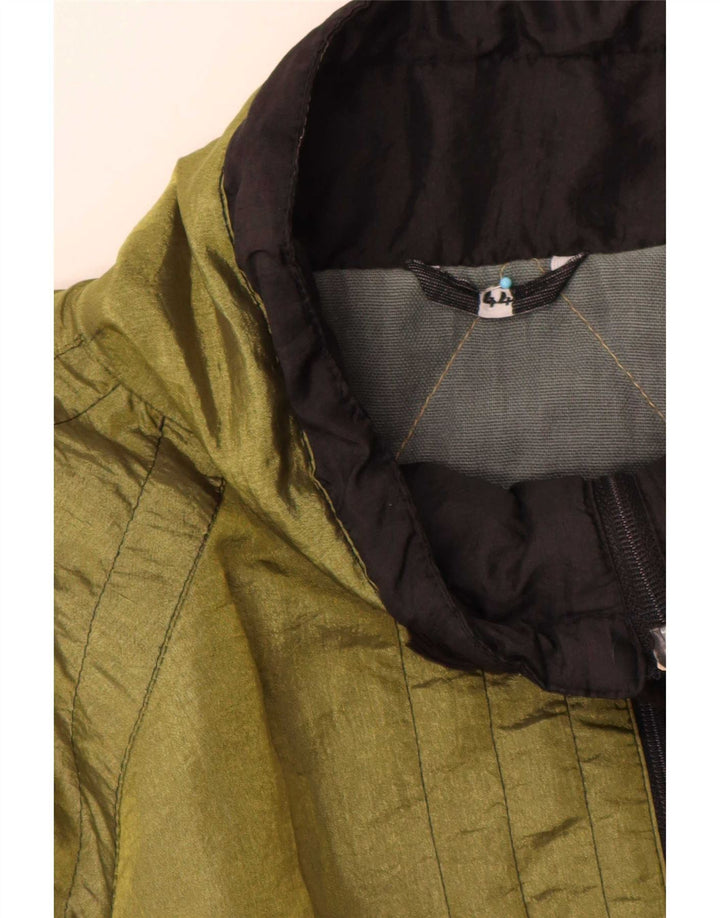 Jaqueta corta-vento masculina vintage Reino Unido 44 poliéster verde 2XL Colourblock