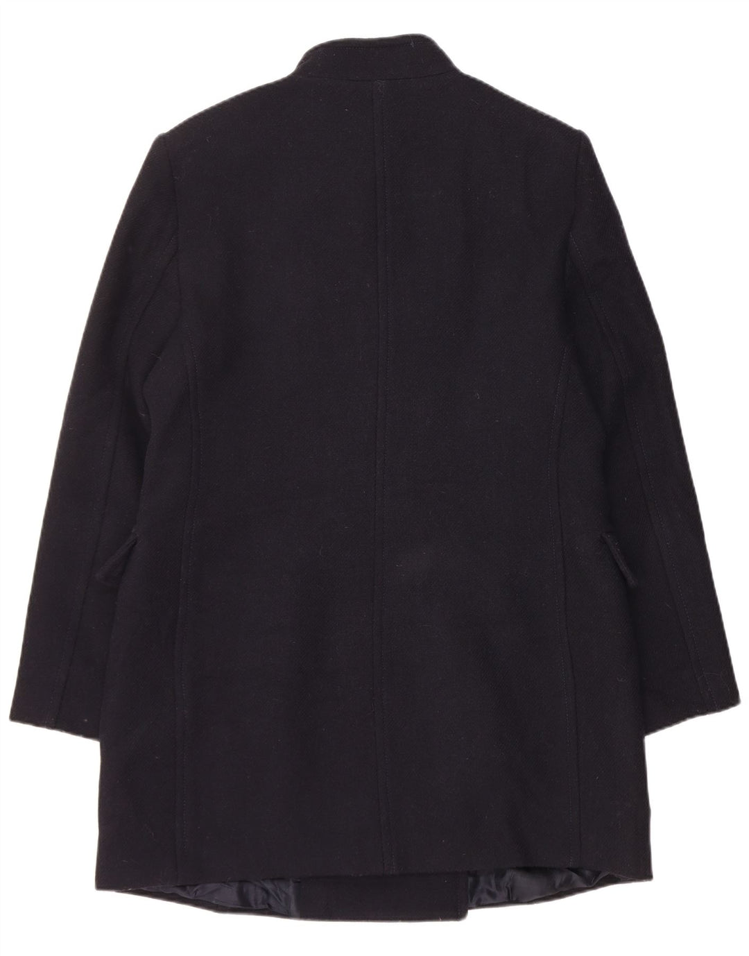 Casaco feminino Zara com peito duplo Reino Unido 18 XL lã azul marinho