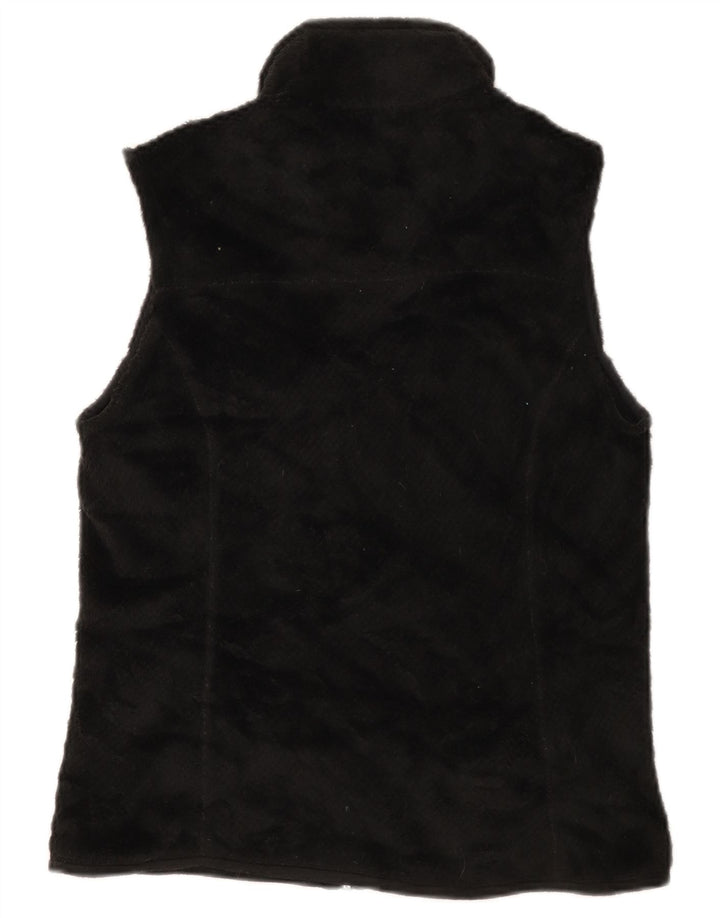 Patagonia Womens Fleece Gilet UK 12 Médio Preto Poliéster