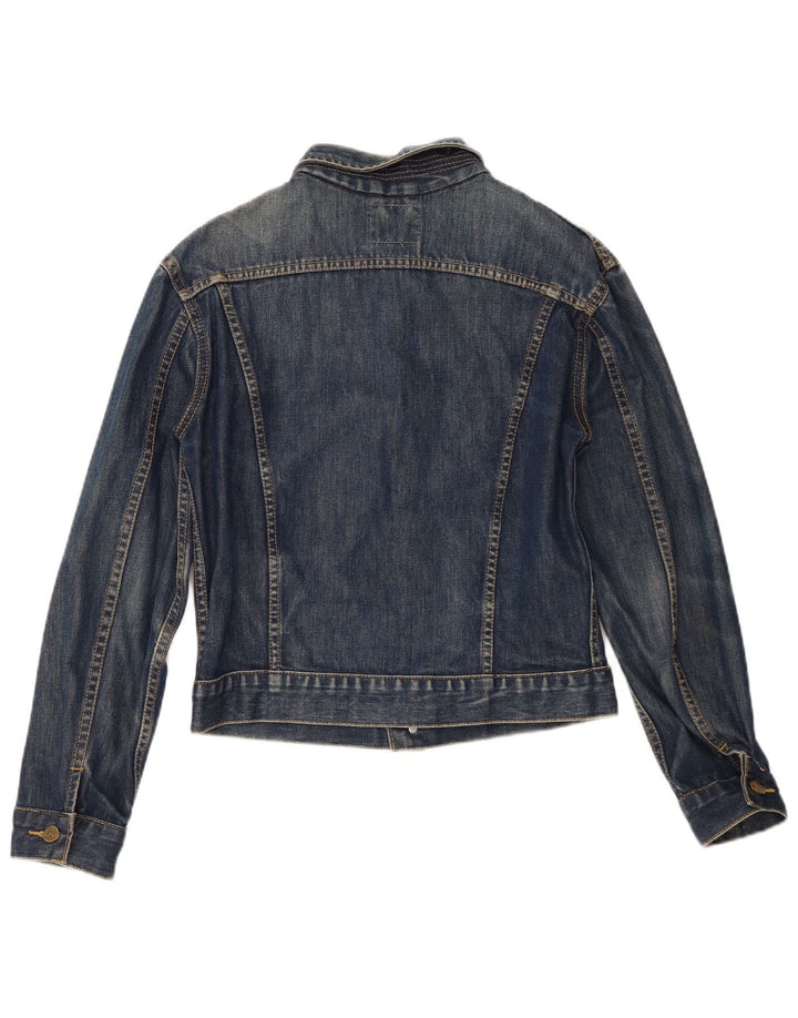 Jaqueta jeans feminina Lee UK 14 grande algodão azul