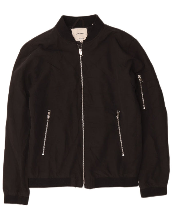 Jaqueta bomber masculina Jack & Jones Reino Unido 36 poliéster preto pequeno