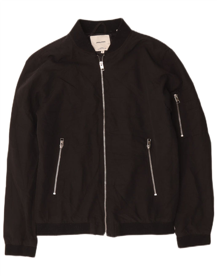 Jaqueta bomber masculina Jack & Jones Reino Unido 36 poliéster preto pequeno