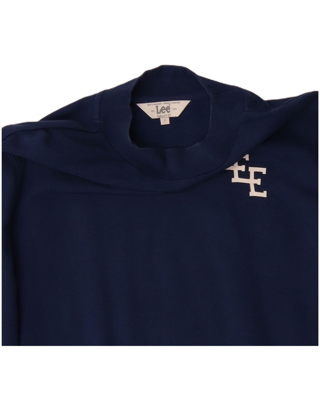 Lee moletom feminino regular fit jumper Reino Unido 10 pequeno algodão azul marinho