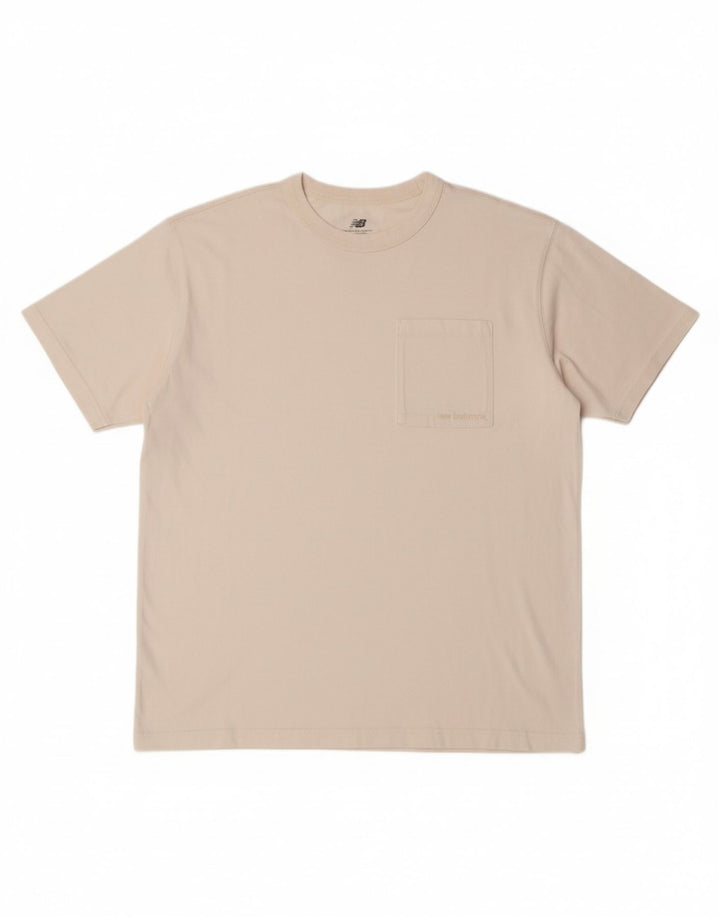 Camiseta masculina NEW BALANCE grande algodão off white