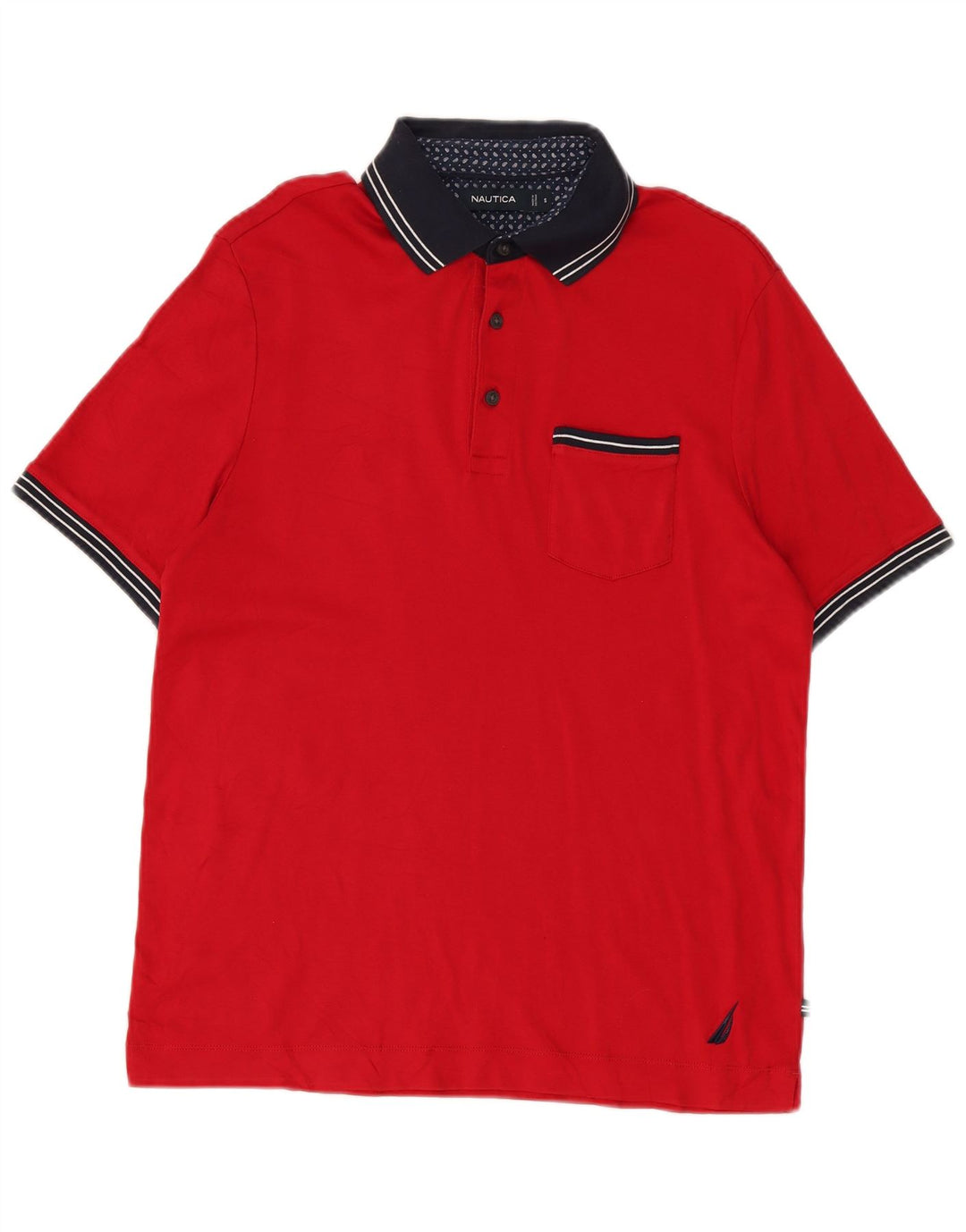 Camisa polo masculina Nautica pequena vermelha colorblock